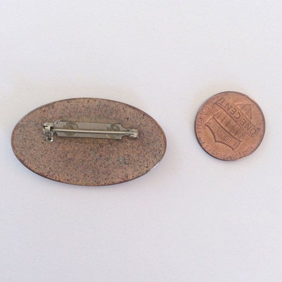 Vintage Copper and Enamel Brooch - Picture 8 of 8